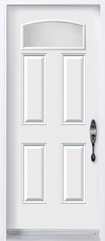 Door with textured quarter glass insert