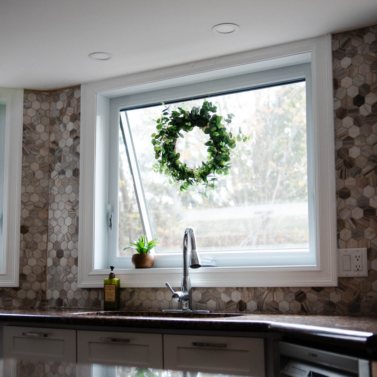 Open Casement Window in a Kitchen