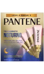 Ampola Capilar da Pantene tratamento noturno com colágeno 100% natural para cabelos danificados por química.