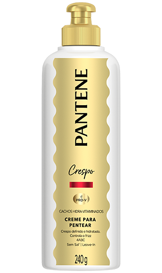 Creme para pentear cabelos crespos tipos 4ABC da Pantene Cachos Hidra-Vitaminados, controla o frizz