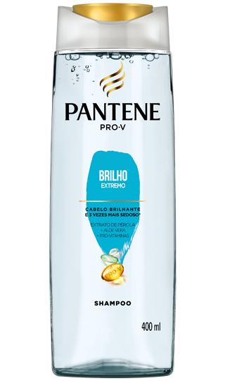 Shampoo Pantene Brilho Extremo com extrato de pérolas e aloe vera para o cabelo