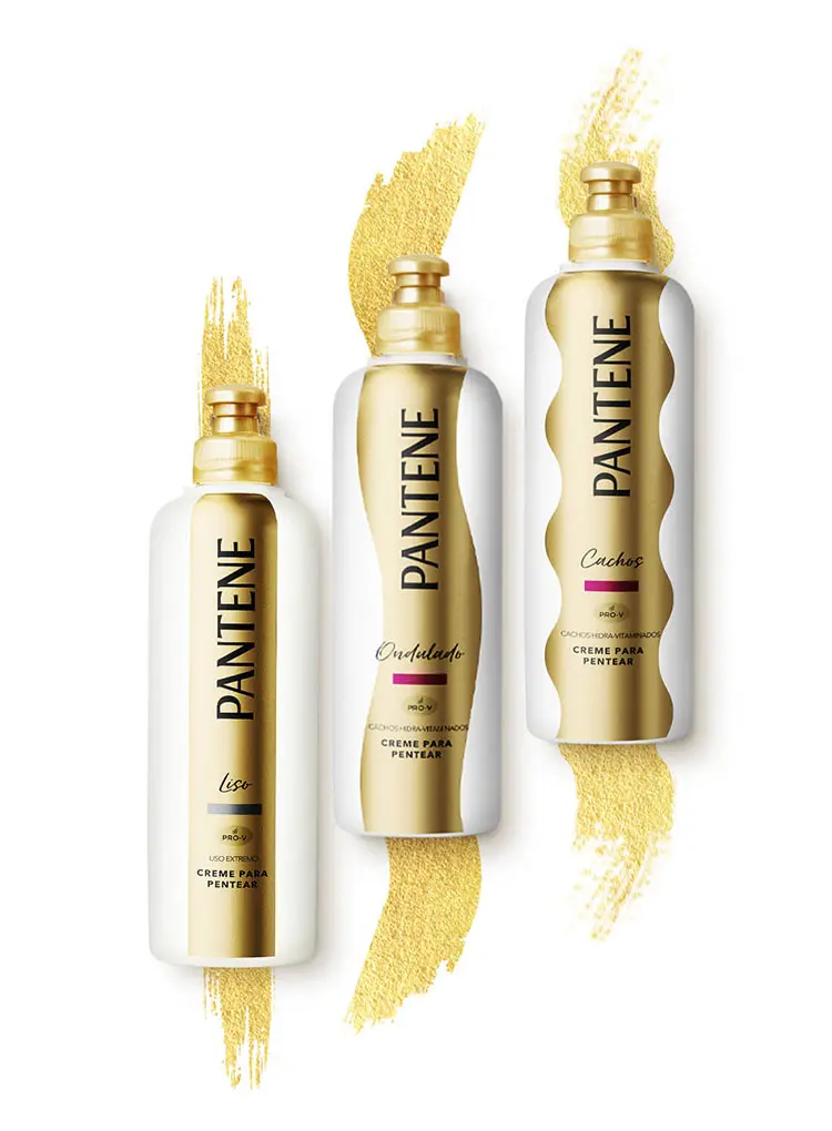 Cremes para pentear da Pantene para cabelos lisos, ondulados e cacheados