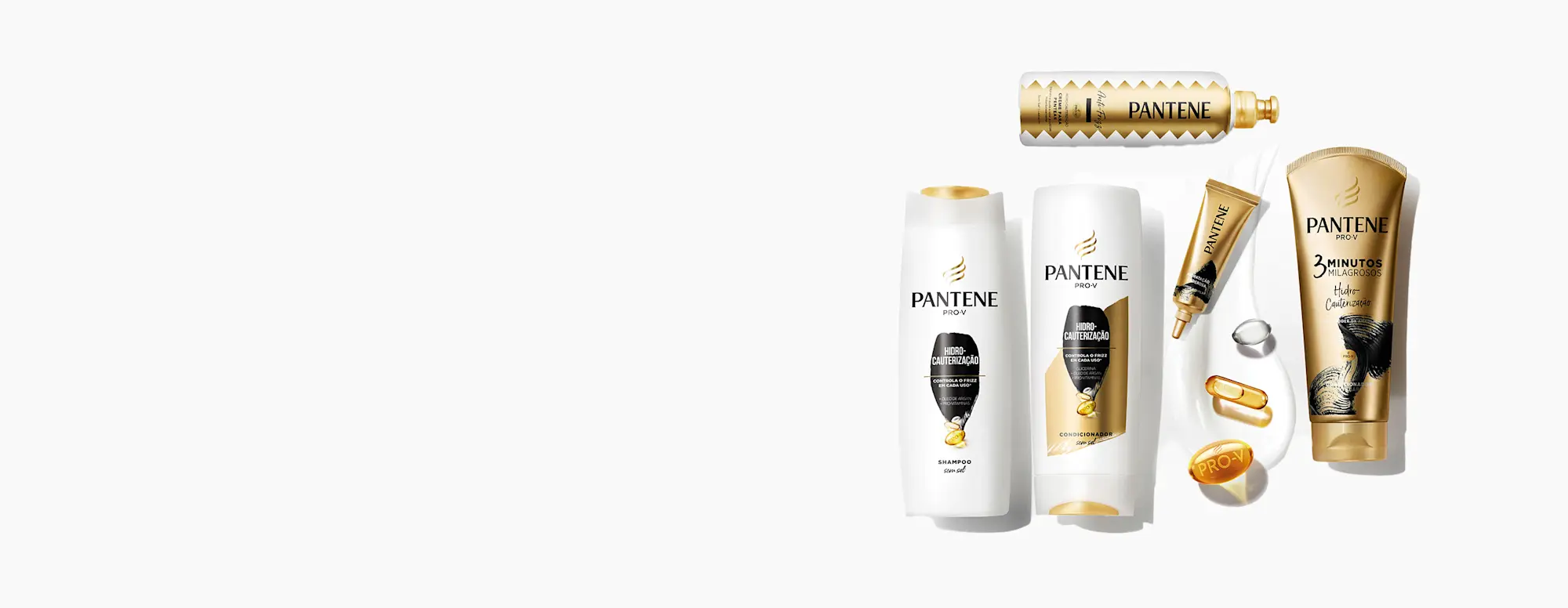 Coleção completa da Pantene hidro cauterização. Shampoo, condicionador e creme para pentear