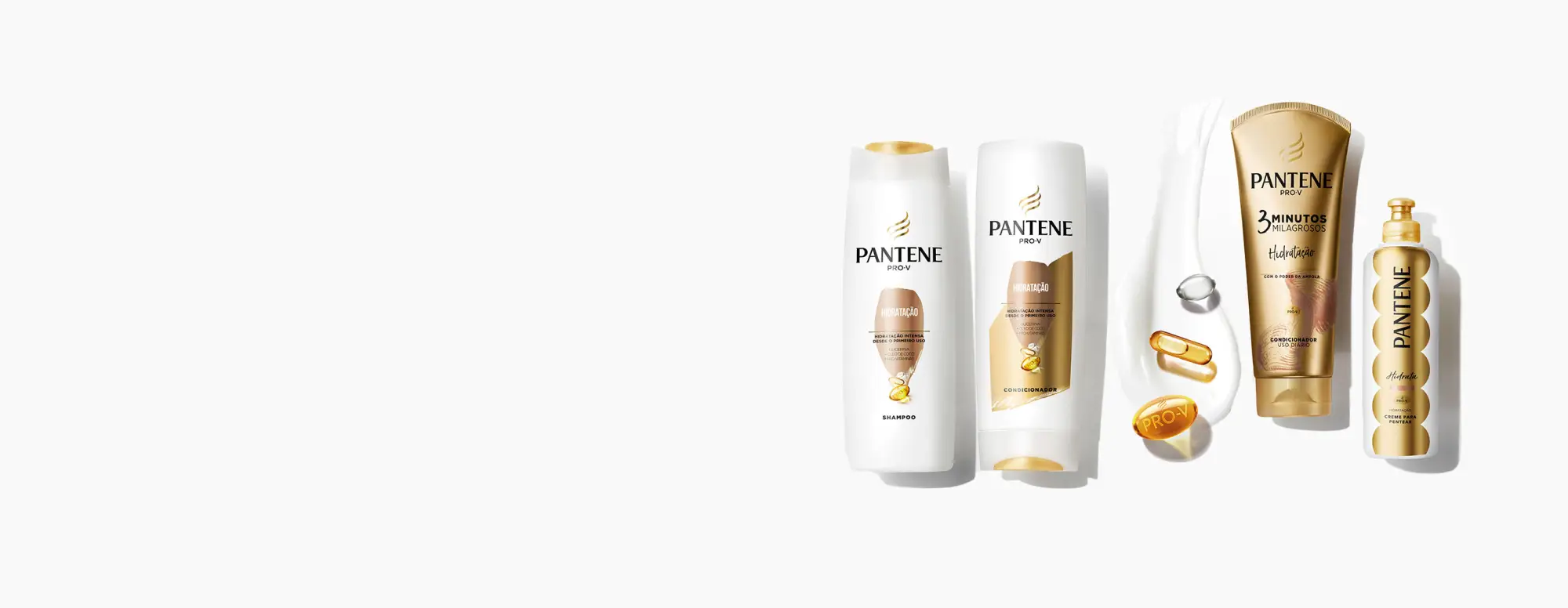 Pantene Pro V Coleção de
hidratação com shampoo, condicionador e creme para pentear