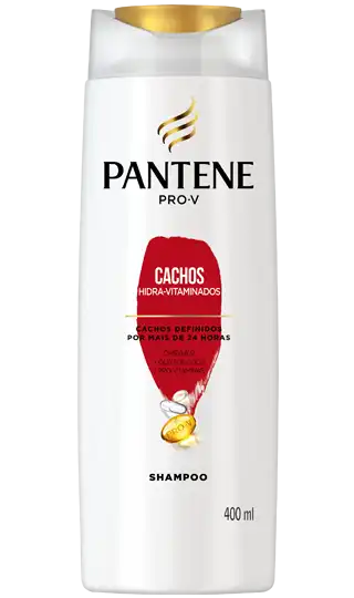 Shampoo para cabelos cacheados da Pantene, cachos hidra-vitaminados com ômega 9 e óleo de coco