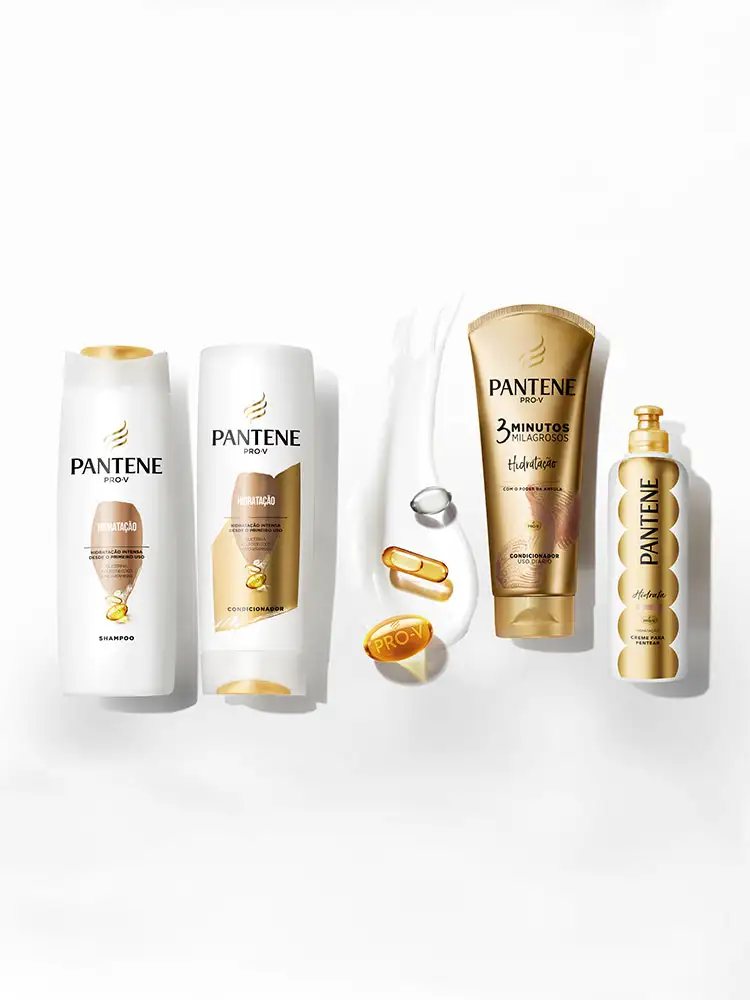 Coleção produtos da Pantene para hidratar os seus cabelos desde o primeiro uso