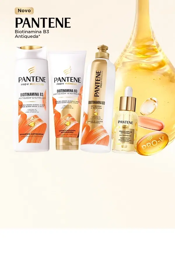 Linha de produtos Pantene Biotinamida B3 Antiqueda