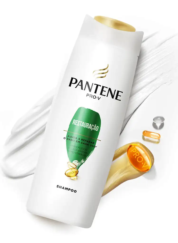 shampoo pantene pro v 
restauração ajuda a reparar o dano em cada uso