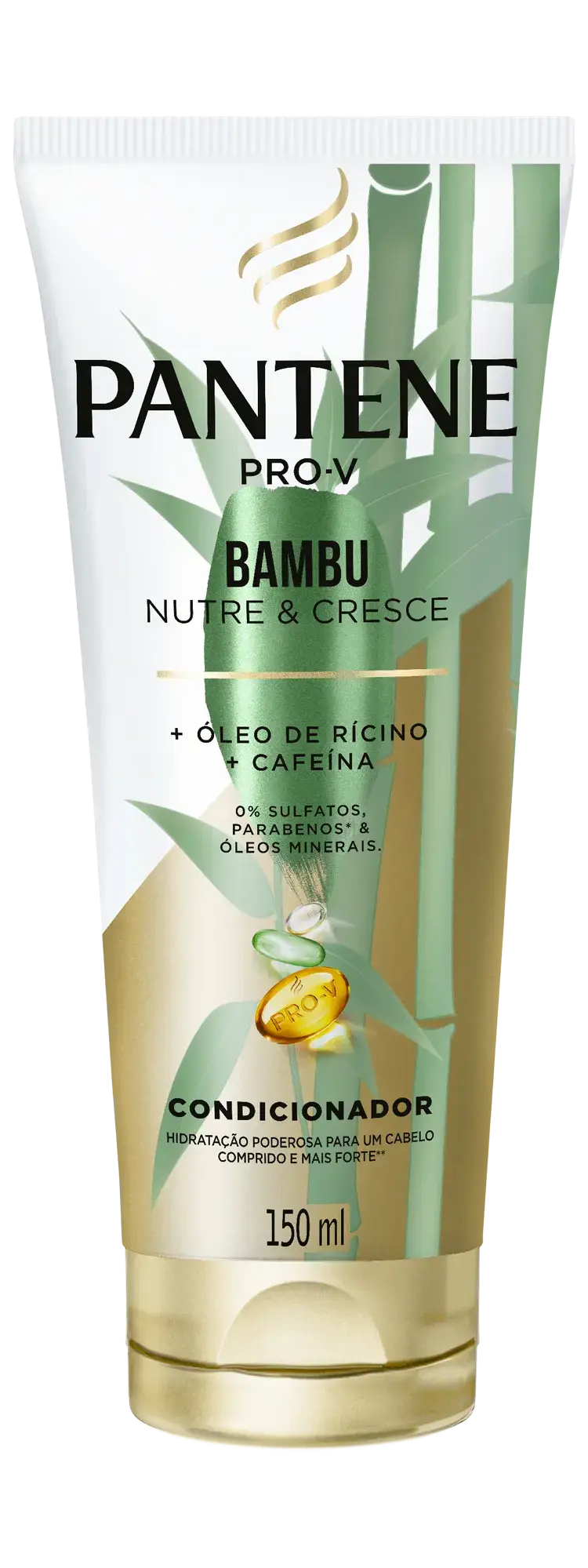 Condicionador Pantene Bambu Nutre e Cresce, hidratação capilar com óleo de rícino e cafeína