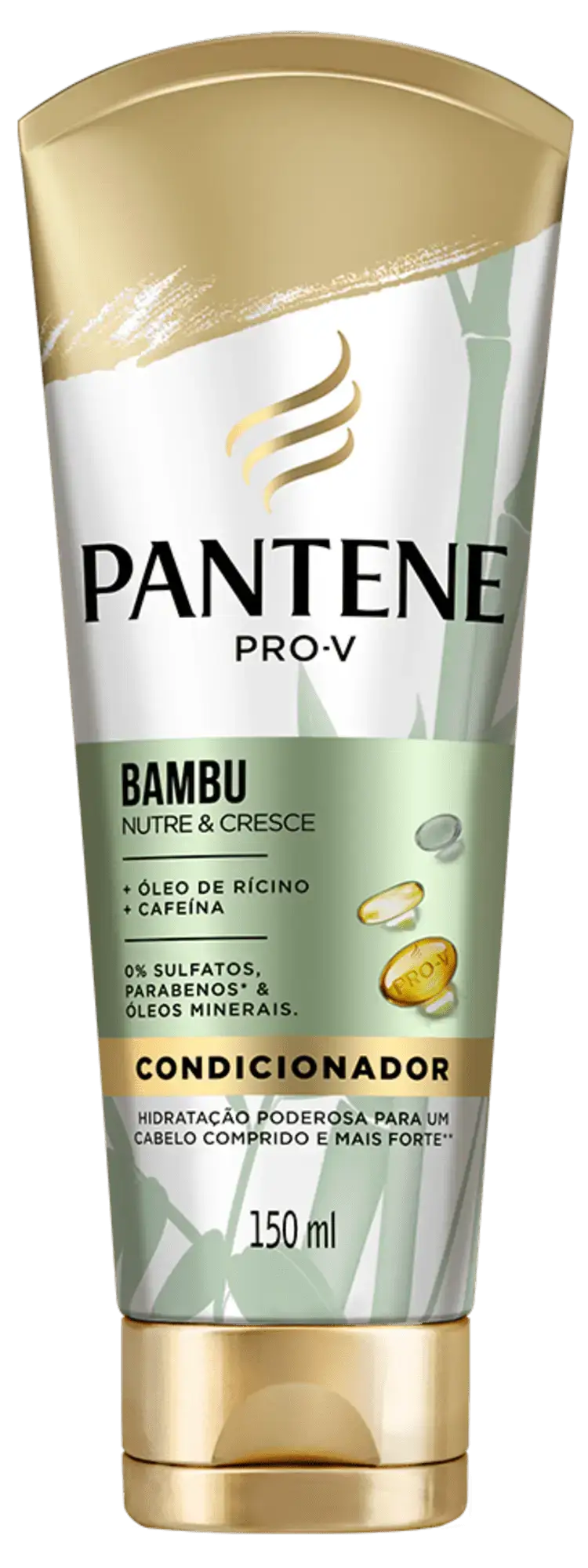 Condicionador Pantene Bambu Nutre e Cresce, hidratação capilar com óleo de rícino e cafeína