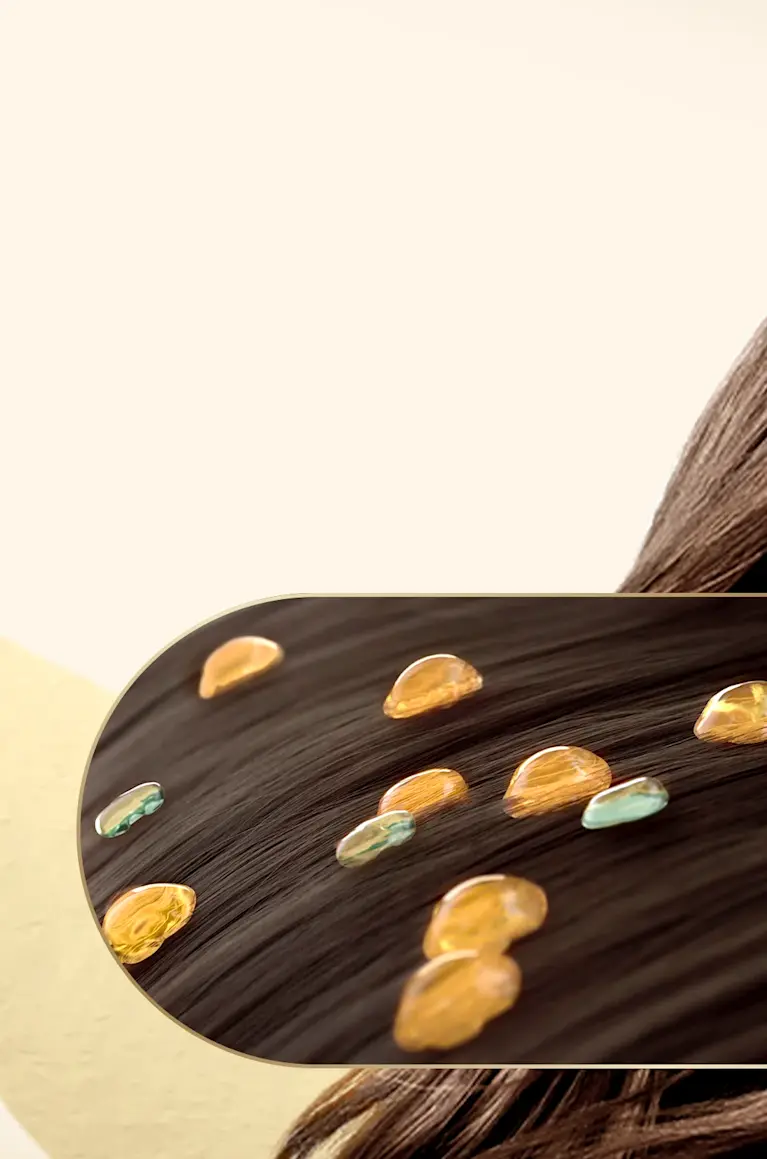 F Cabelo visto a nível molecular, um cabelo com brilho e proteção graças às propriedades da vitamina Pro-V