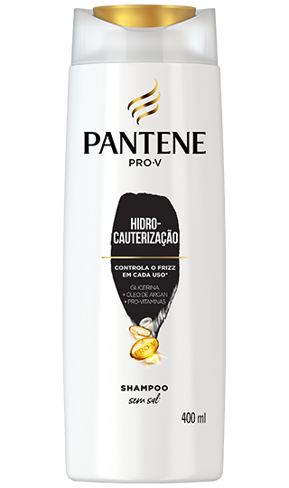Shampoo hidro-cauterização Pantene com glicerina, óleo de argan e pro-vitaminas, para controle do frizz