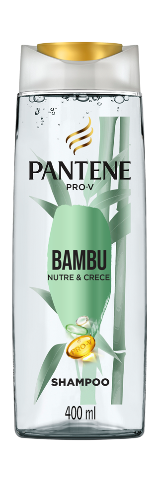 Shampoo Bambu Nutre e Cresce da Pantene com óleo de rícino e cafeína para queda de cabelo e fortalecimento