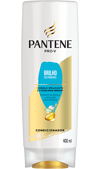 Condicionador Pantene brilho extremo com extrato de pérola, aloe vera e pro-vitaminas