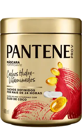 Máscara fortificante Pantene Cachos Hidra-vitaminados com óleo de coco e pro-vitaminas