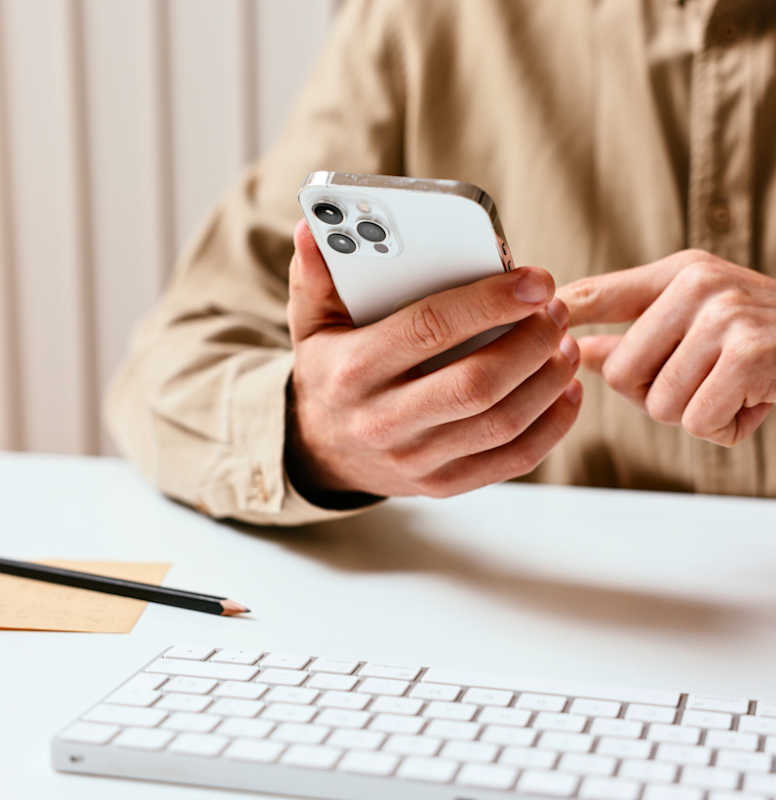 person holding a phone