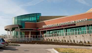 Sky photo of the outside of the Sharonville Convention Center