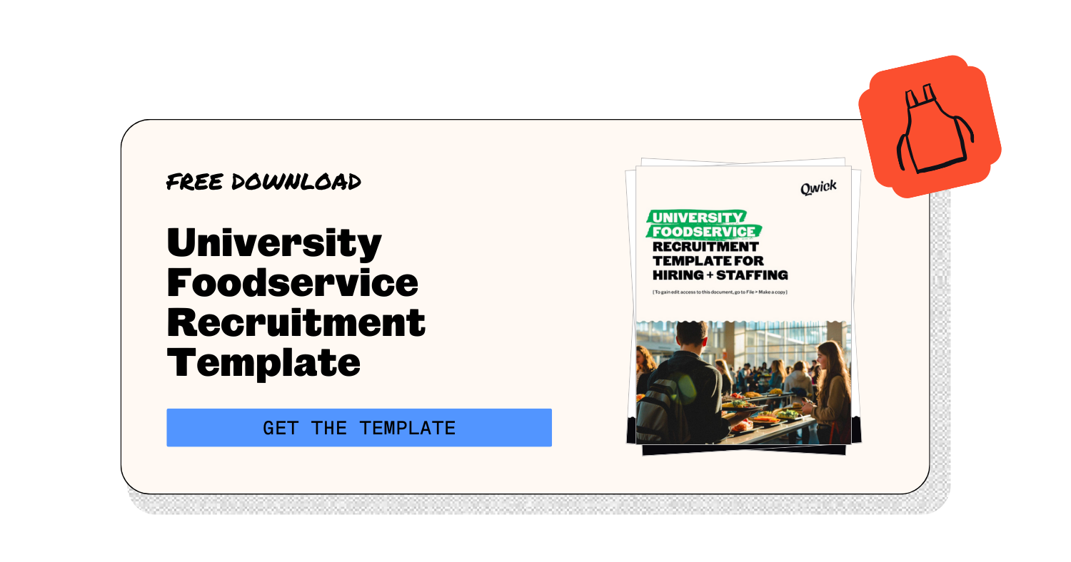 Foodservice and hospitality staff recruitment template