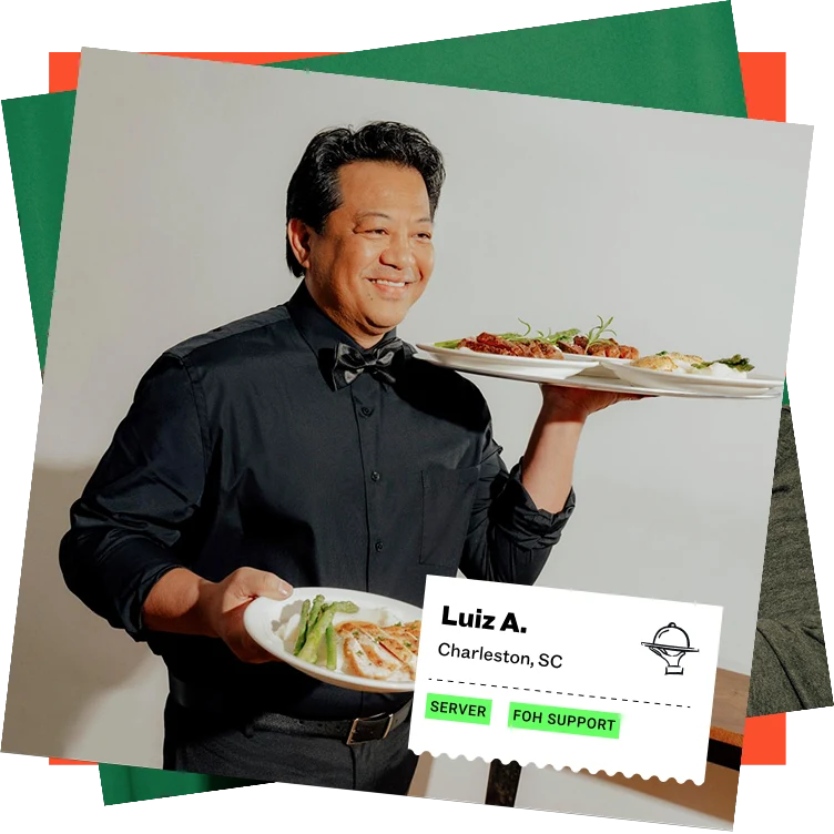 Catering professional in service
