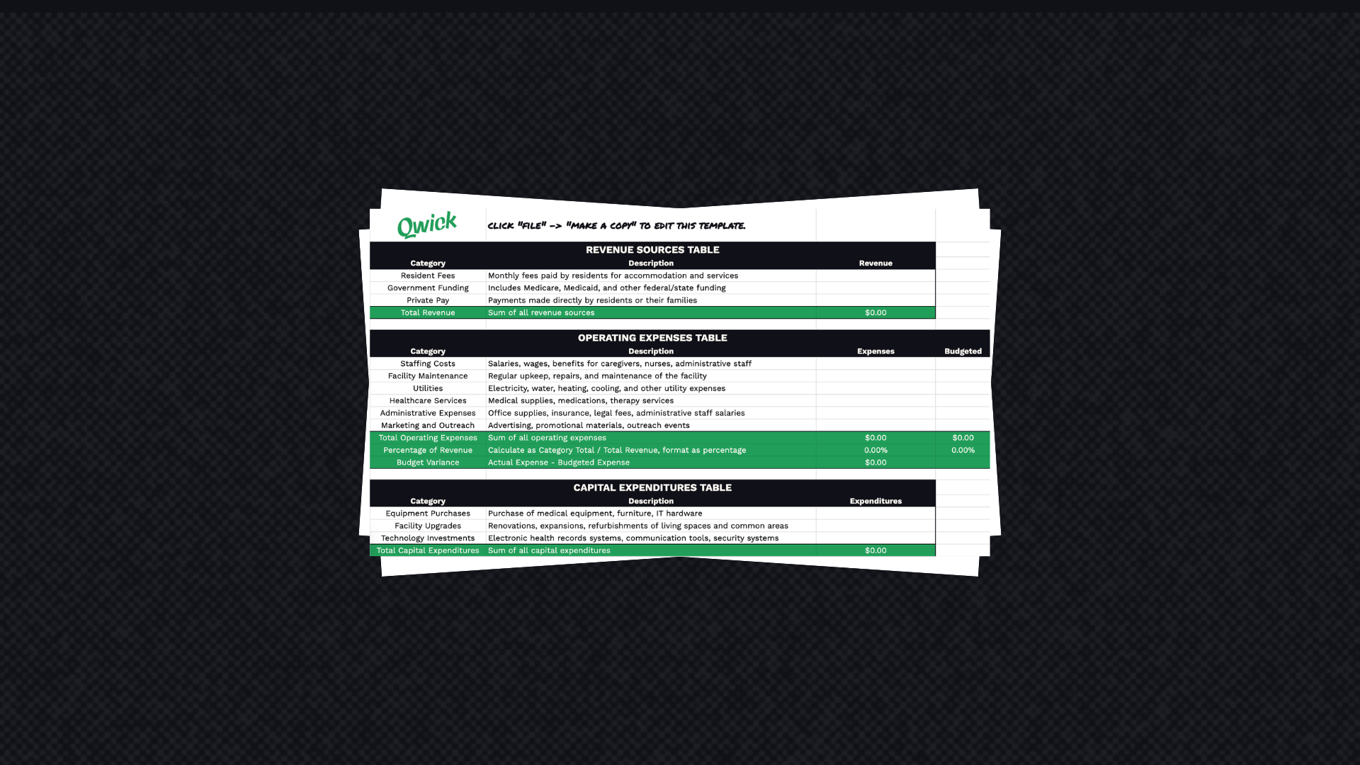 The only senior living budget template you need.