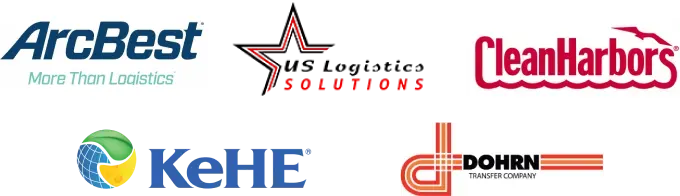 Customers: Arcbest, U.S. Logistics Solutions, Clean Harbors, KeHE, and Dohrn Transfer Company