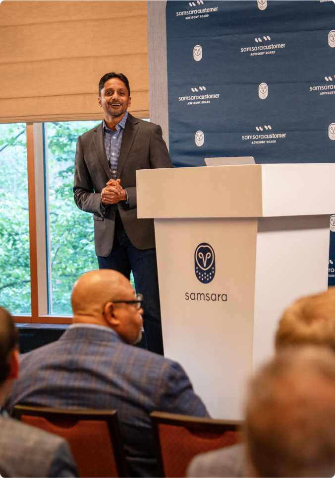 samsara employee presenting on stage