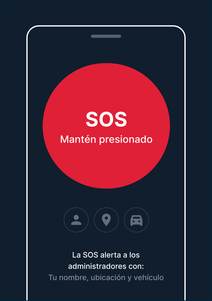 Captura de pantalla del botón SOS 