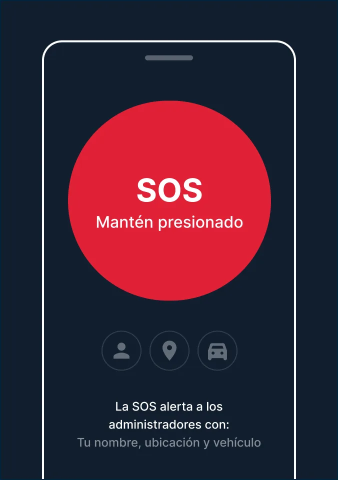 Captura de pantalla del botón SOS