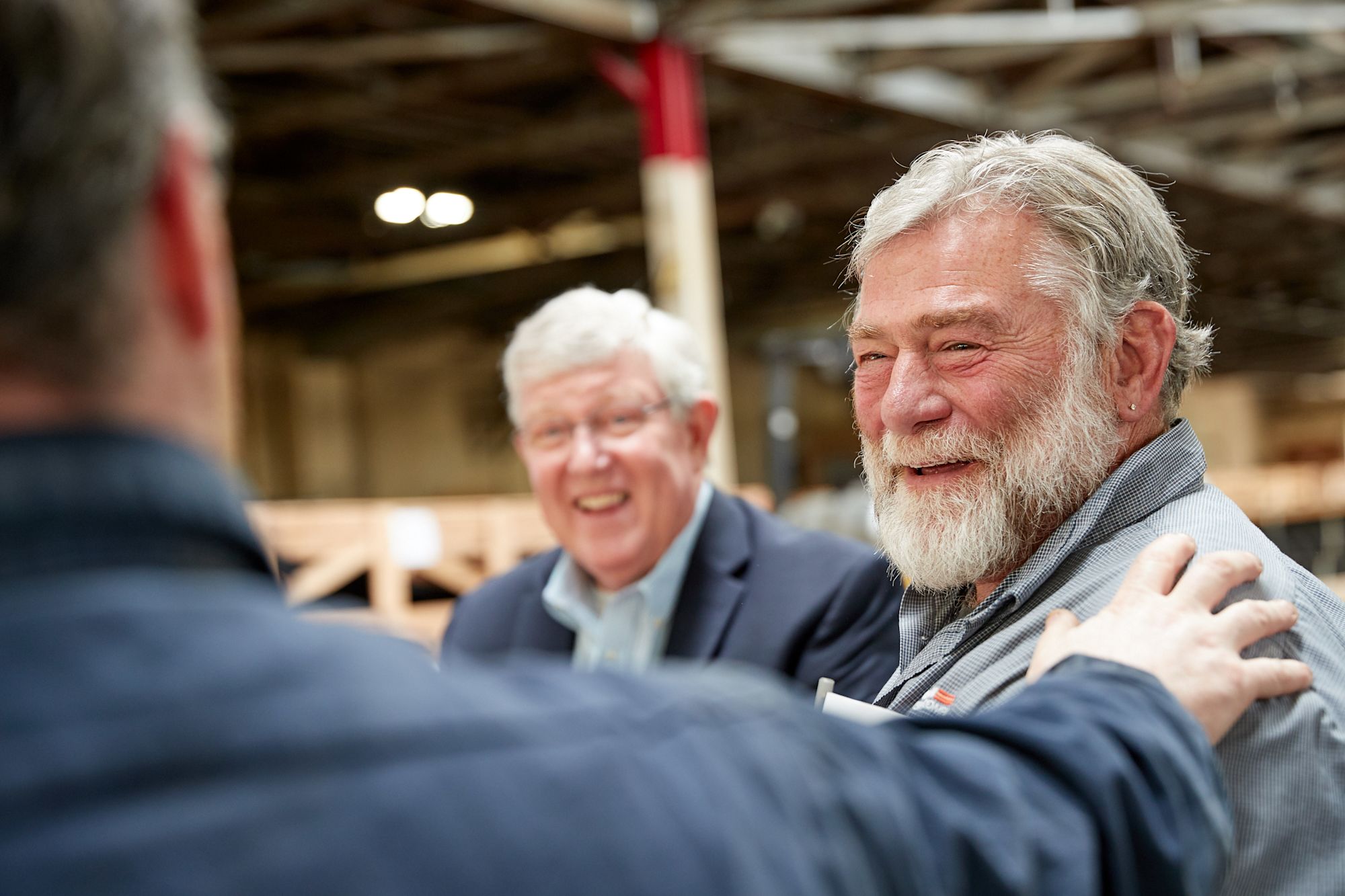 Team members smiling