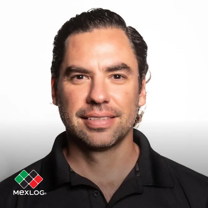 Headshot of Julio Encinas with Mexicana Logistics logo, Director of Strategic Development and Engineering, Mexicana Logistics