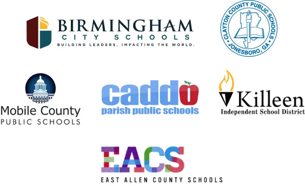 Logo des écoles de Birmingham, logo des écoles publiques du comté de Clayton, logo des écoles publiques du comté de Gwinnett