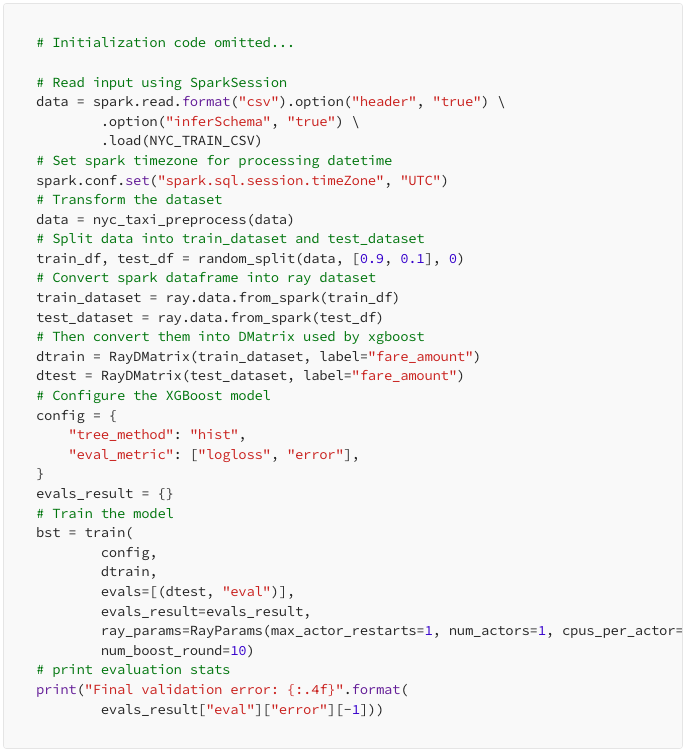Reading data into Spark’s DataFrame format 