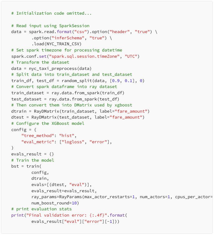 Reading data into Spark’s DataFrame format 