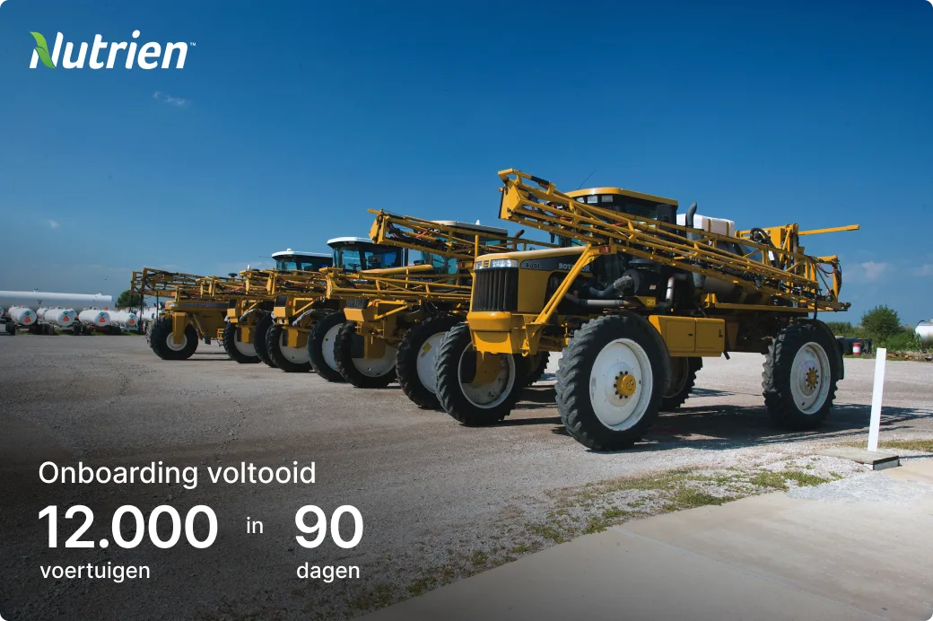 Voertuigen van Nutrien AG tonen onboarding van 12.000 voertuigen in 90 dagen