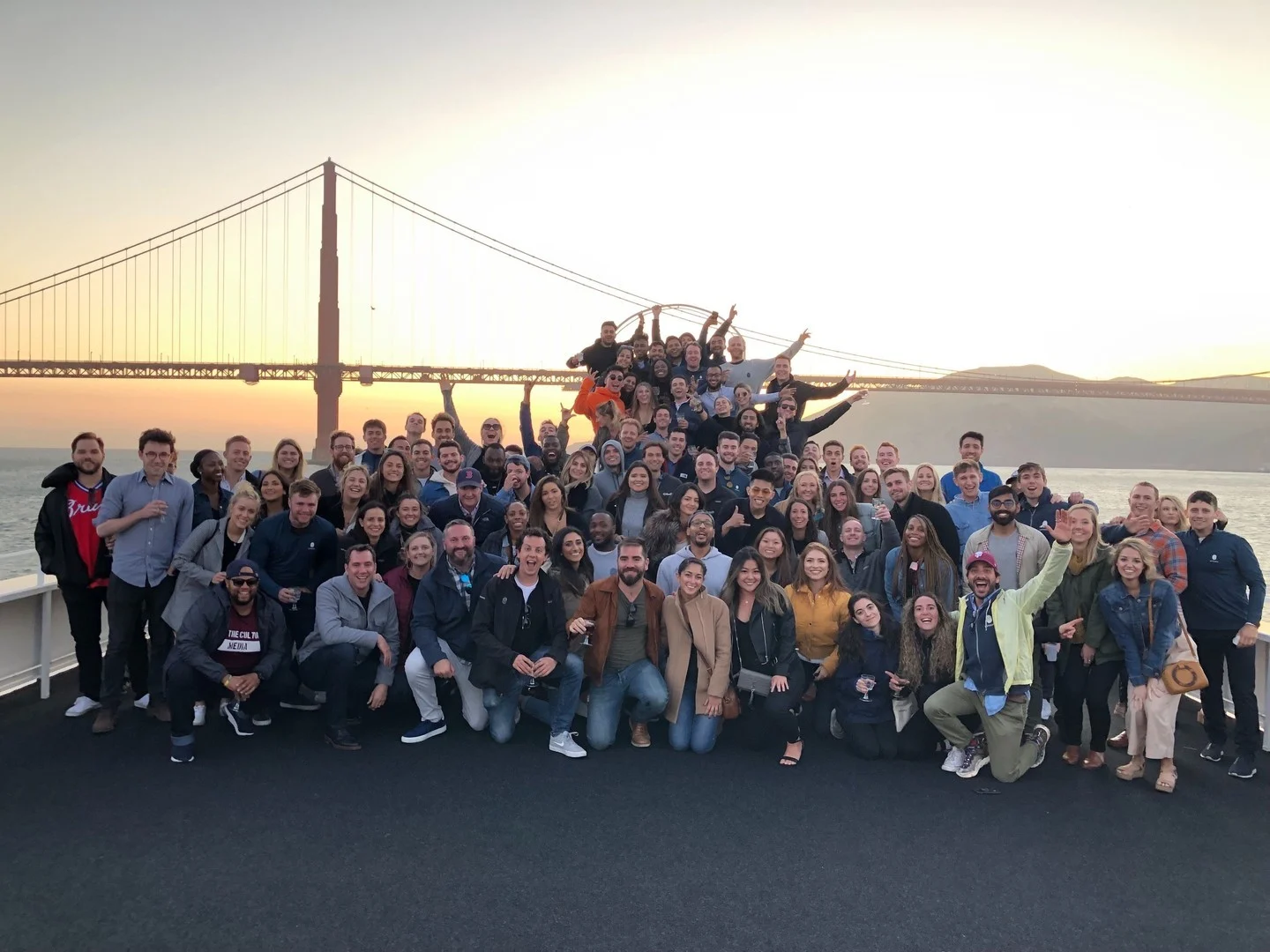 Samsara Employees In Front of Golden Gate Bridge