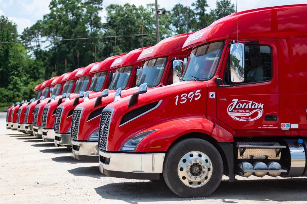 Trucks parked in lot