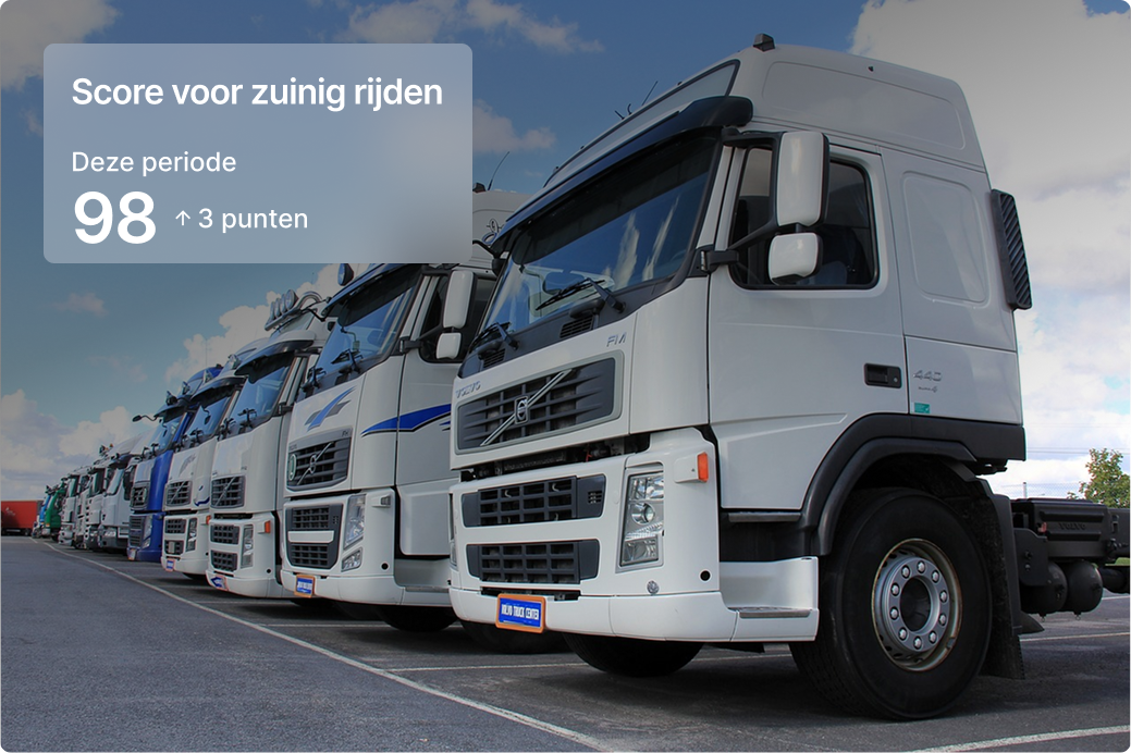 Vrachtwagenpark noteert "eco-rijden score 98, een stijging van 3 punten"