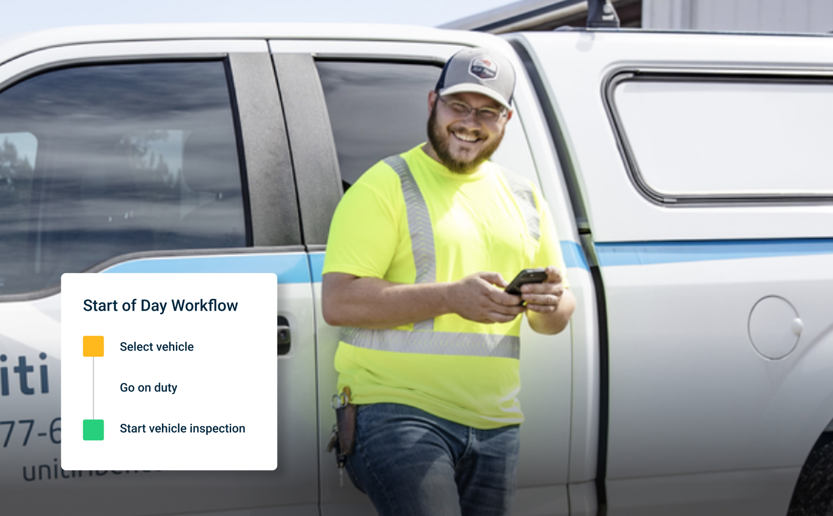 Screenshot of guided workflows for drivers by Samsara