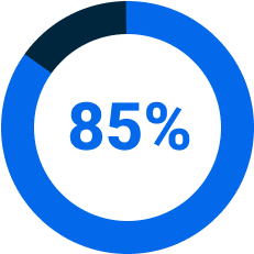 85% cirkeldiagram