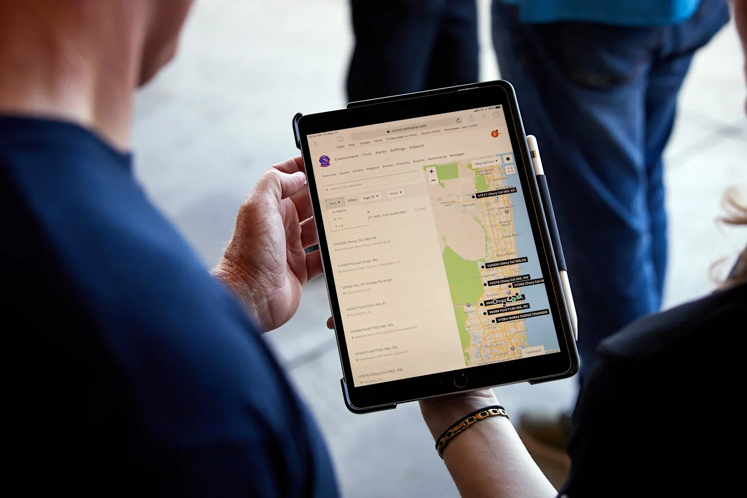 Samsara dashboard in a tablet