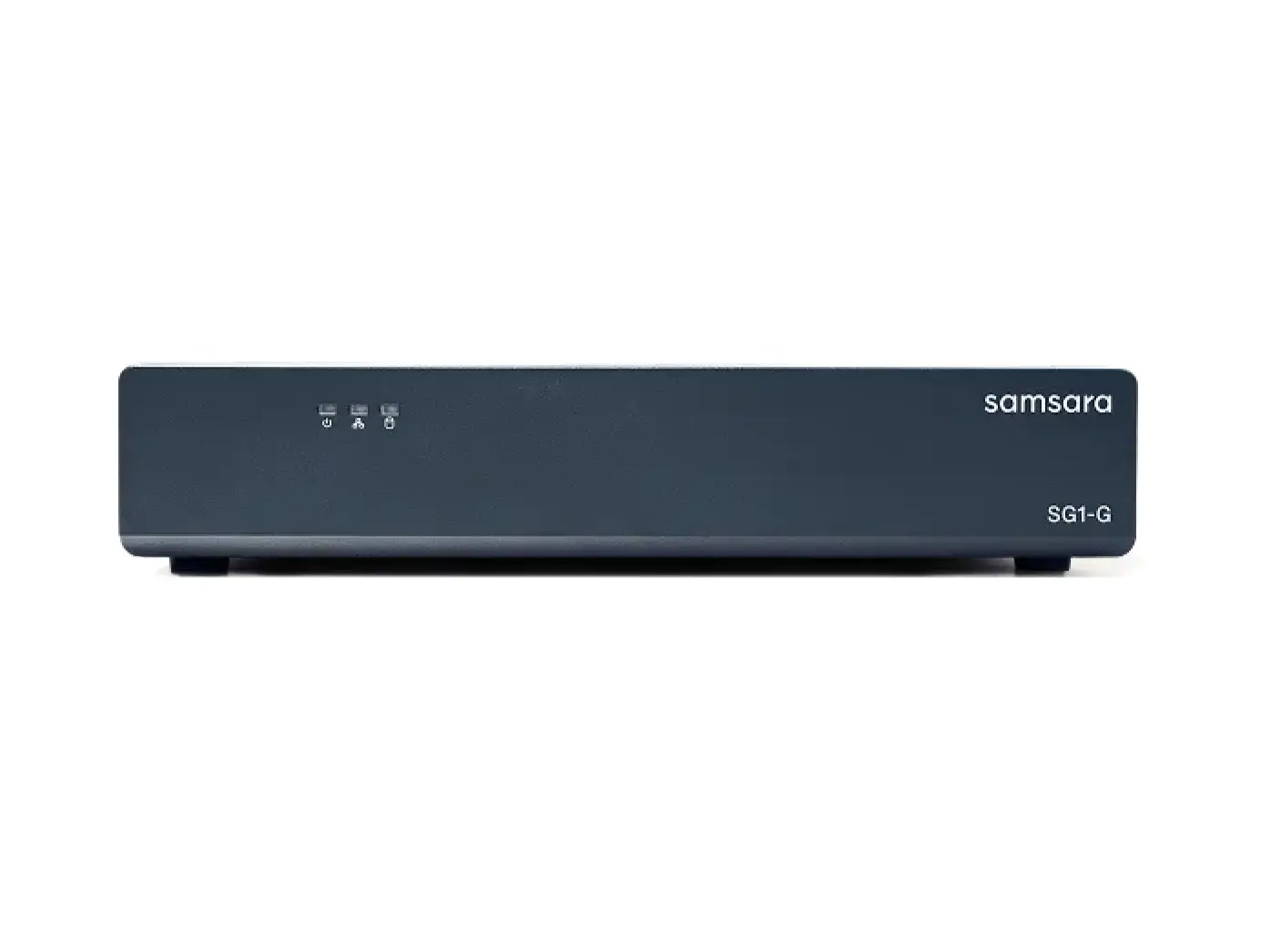 Samsara SG1-G network device with slim black rectangular design and three indicator lights on the front panel.