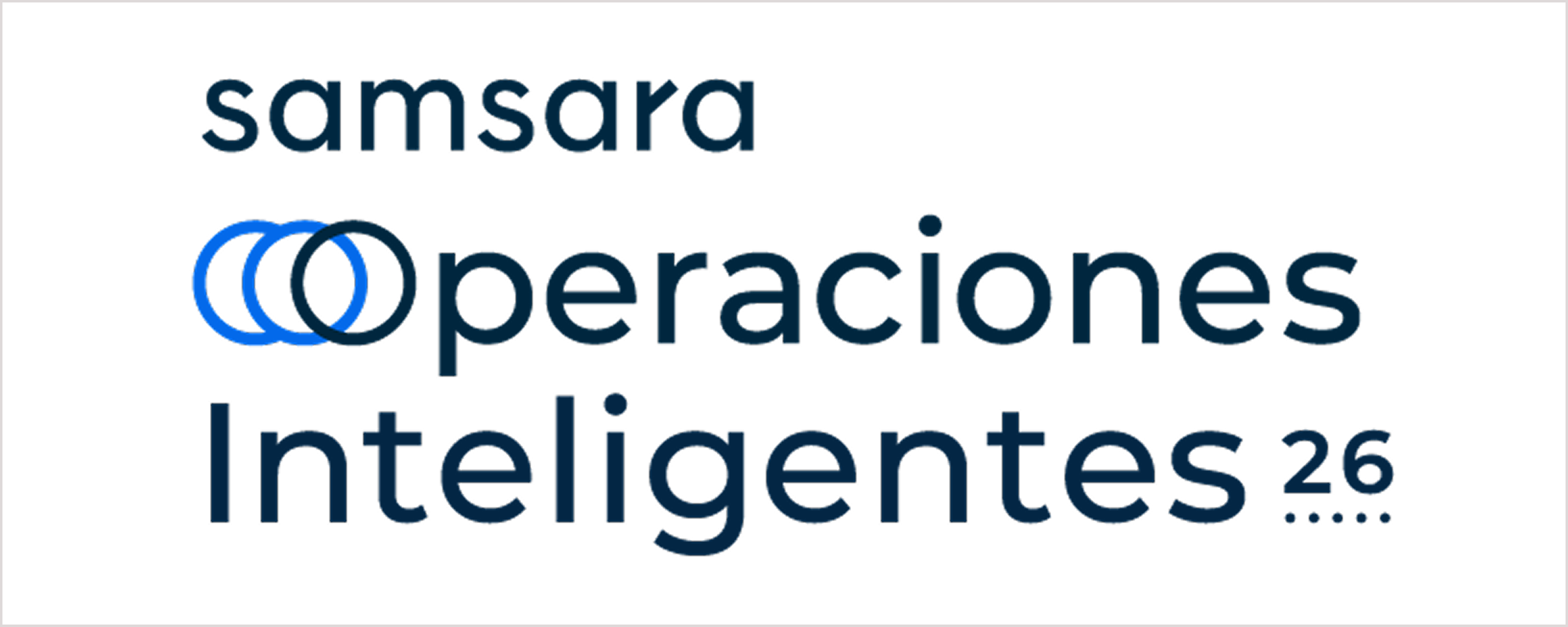 Logo de Samsara Operaciones Inteligentes 26 con círculos azules superpuestos como símbolo de la marca.