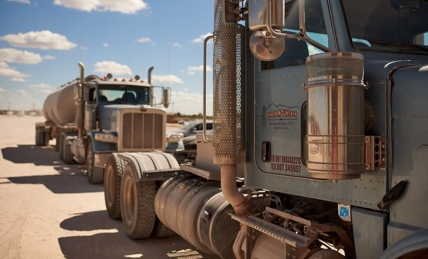 Chalk Mountain truck fleet in the field