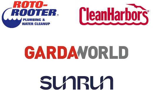 Field Services logo's - Roto-Rooter, Clean Harbors, Sunrun, Gardaworld