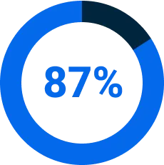 87 % gráfico circular