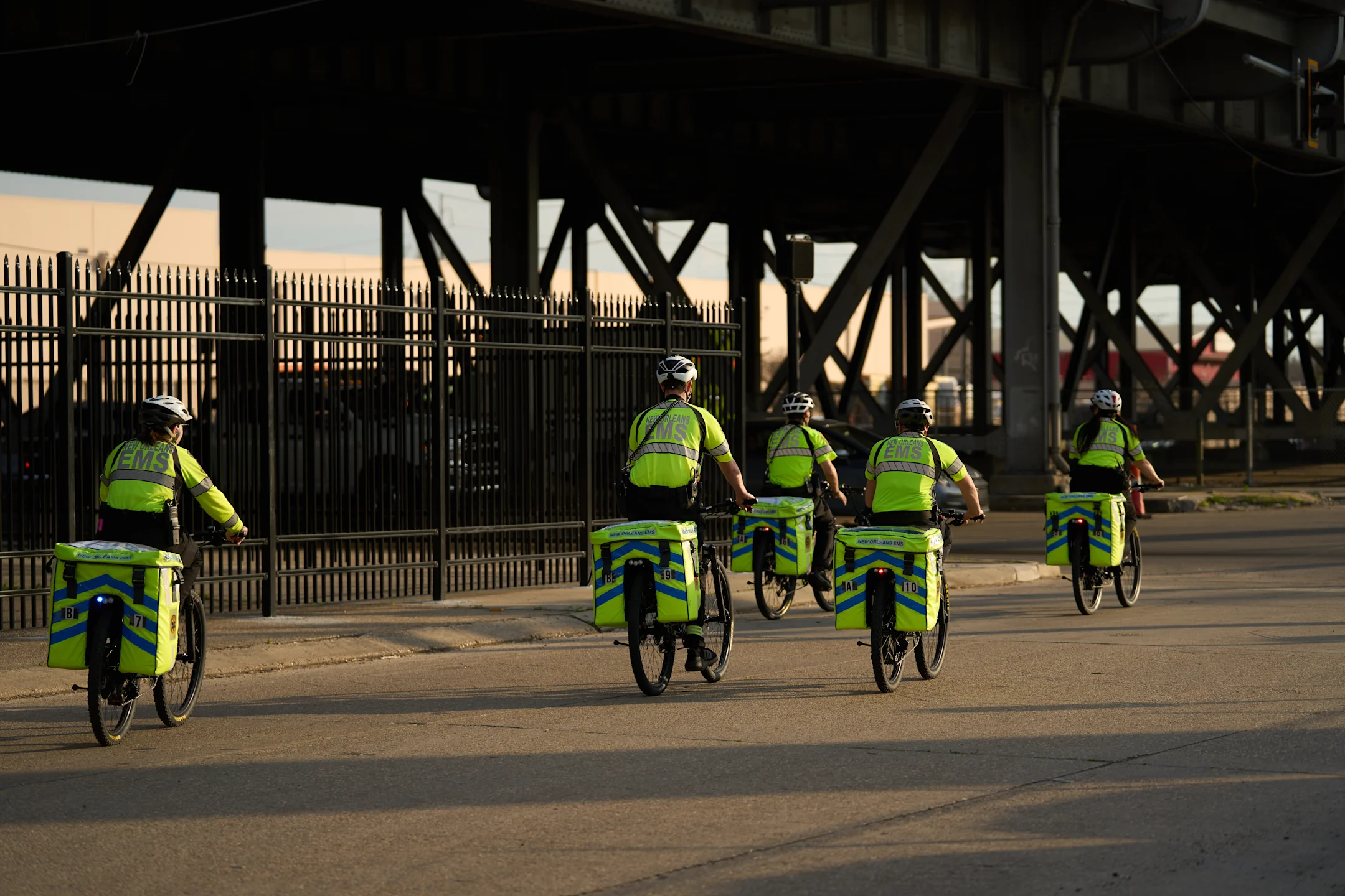 City of New Orleans' crew on bikes