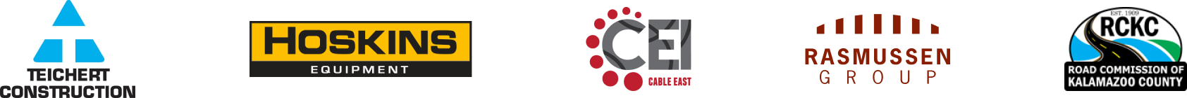 Teichert Construction, Hoskins Equipment, Road Commission of Kalamazoo, Cable East, Inc., The Rasmussen Group