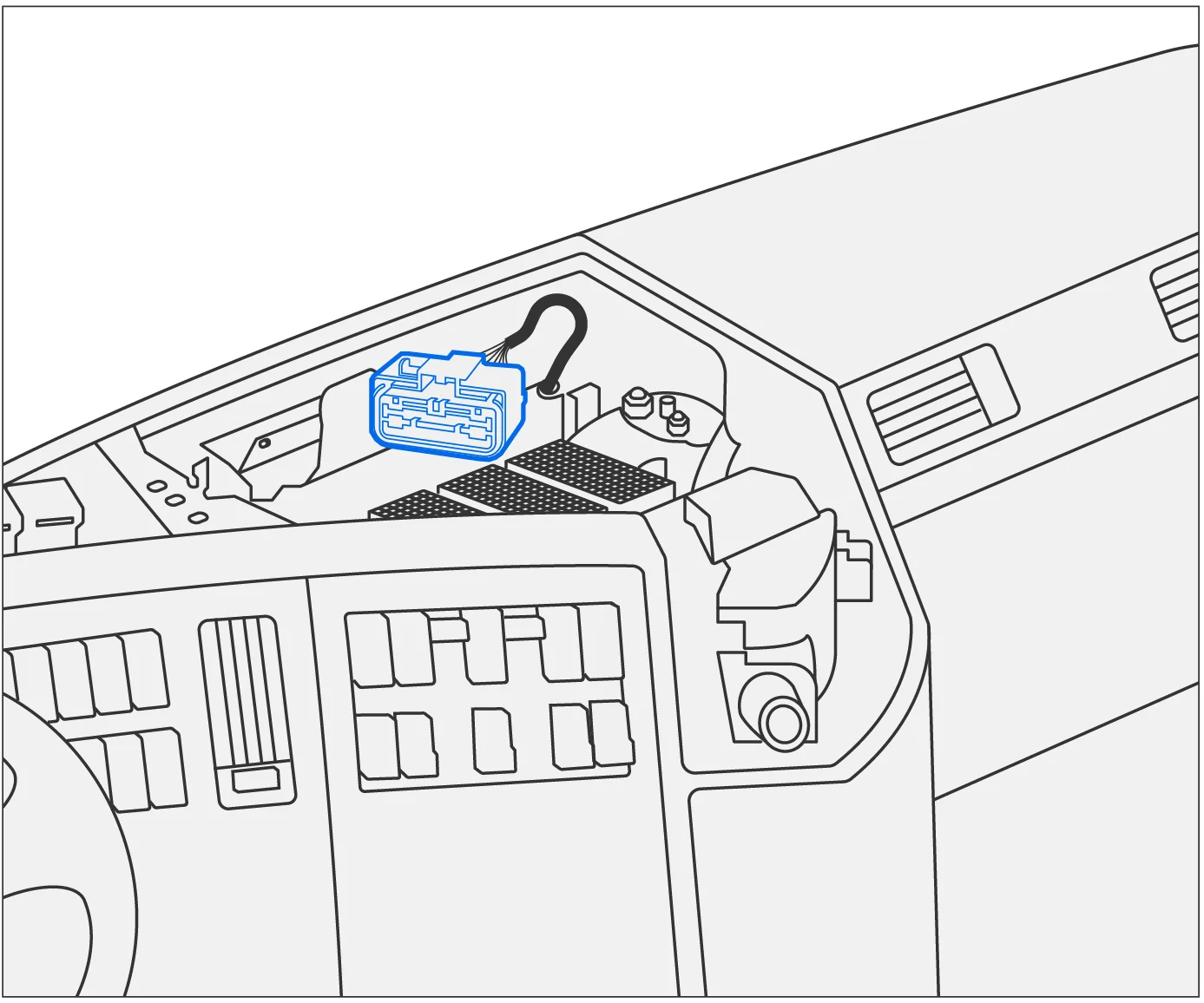 RP1226 connector OEM port location for Volvo trucks