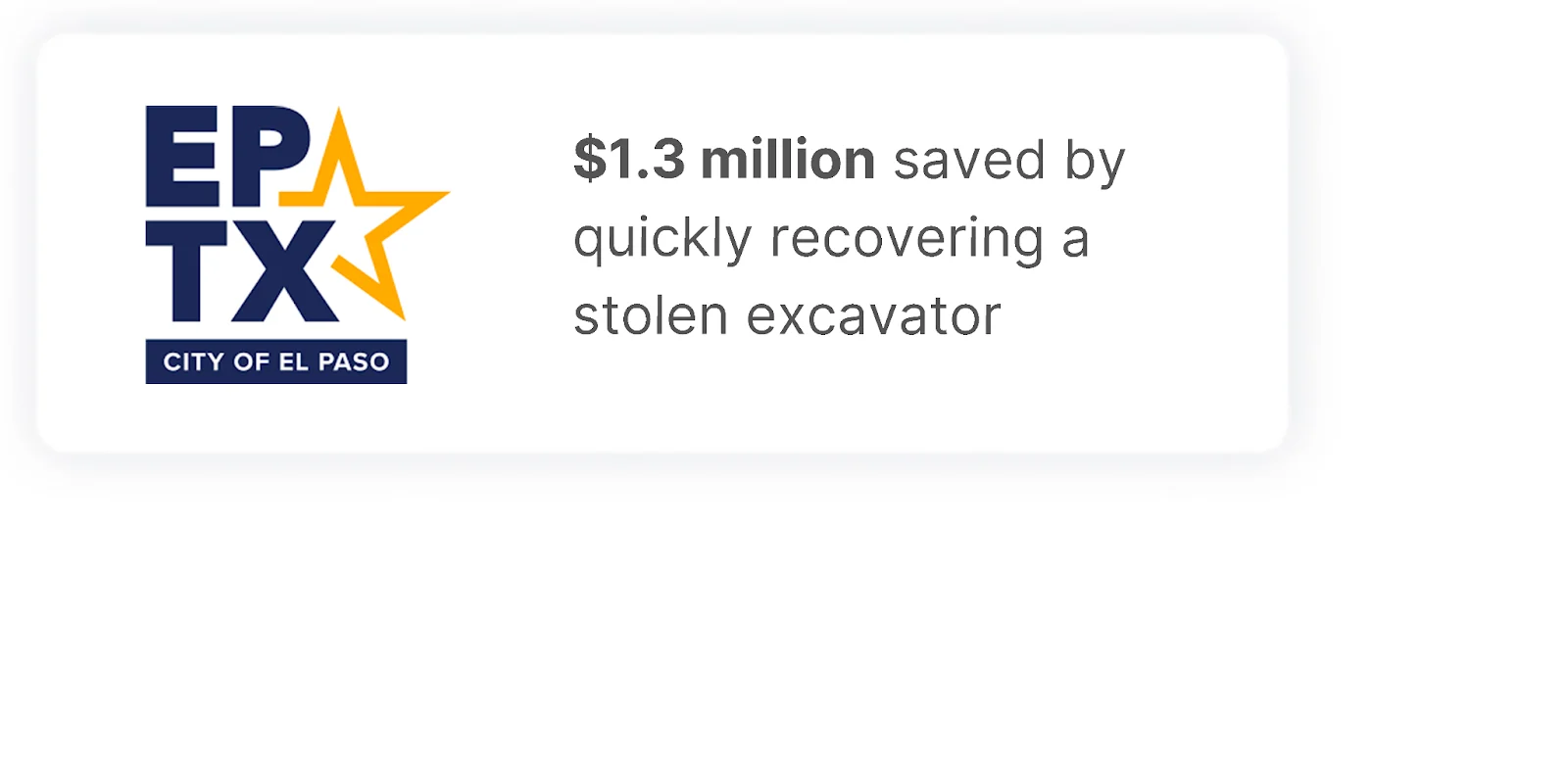 City of El Paso Featured ROI Stat