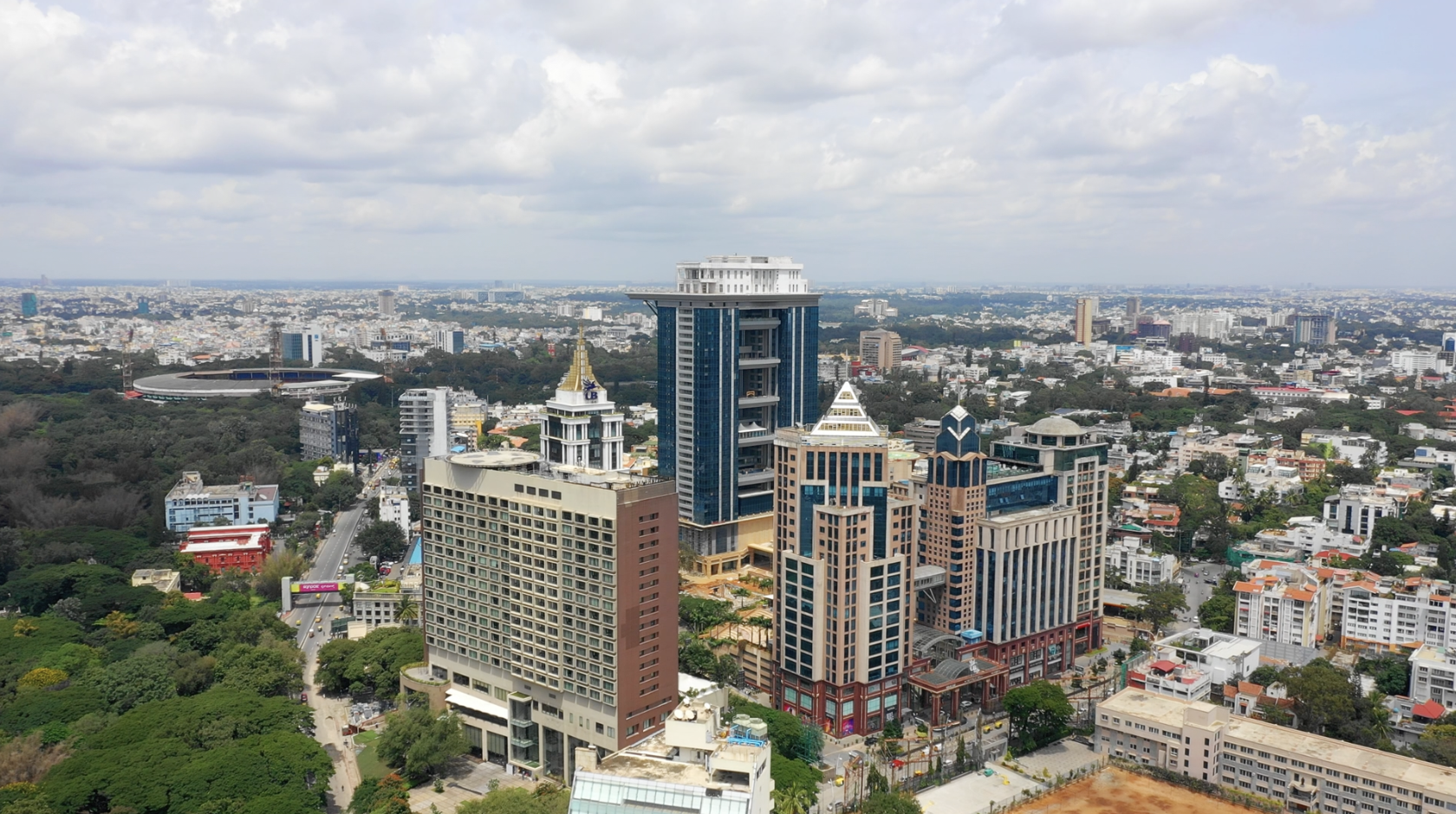Bengaluru city aerial shot